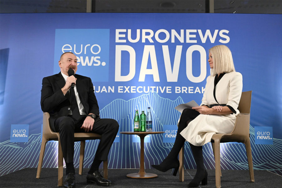 Prezident İlham Əliyev Davosda “Euronews”a müsahibə verib